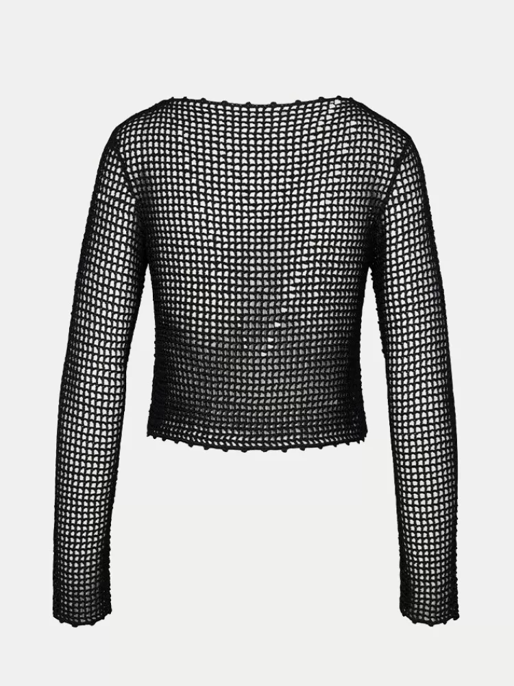 crochet_flower_top__black_6.webp Women Réalisation Par Crochet Flower Top - Black